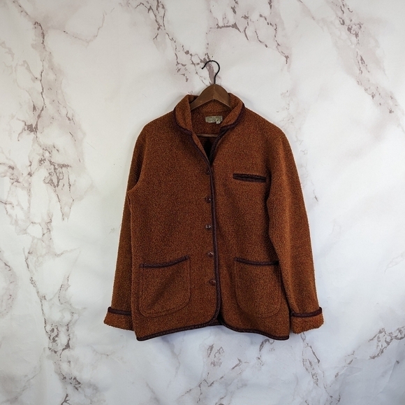 The Territory Ahead Jacket Womens Medium Wool Coat Button Orange Brown Corduroy - Picture 1 of 12